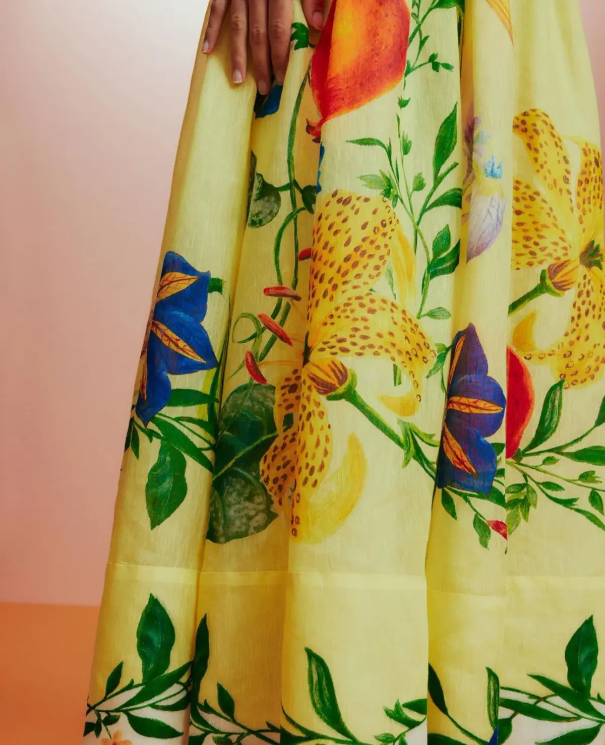 Alemais  Dahlia Halter Gown Midi Yellow Print Size AU 10 photo 4