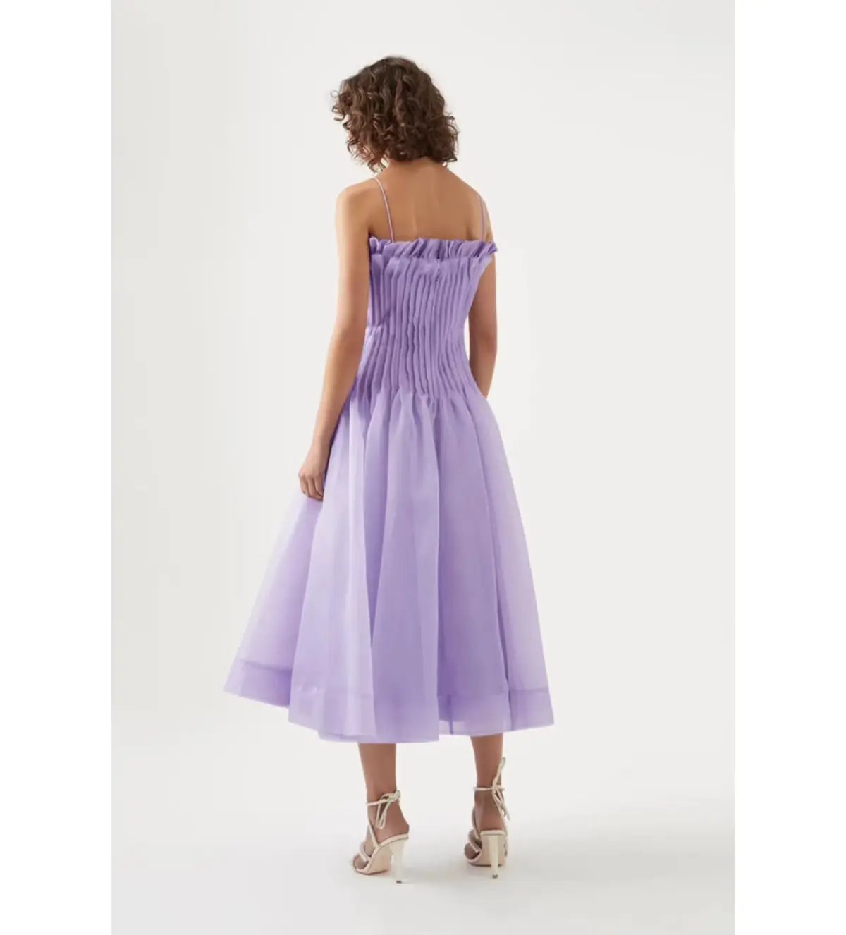 Aje Horizon Pintucked Midi Dress Lilac Size 6 photo 5