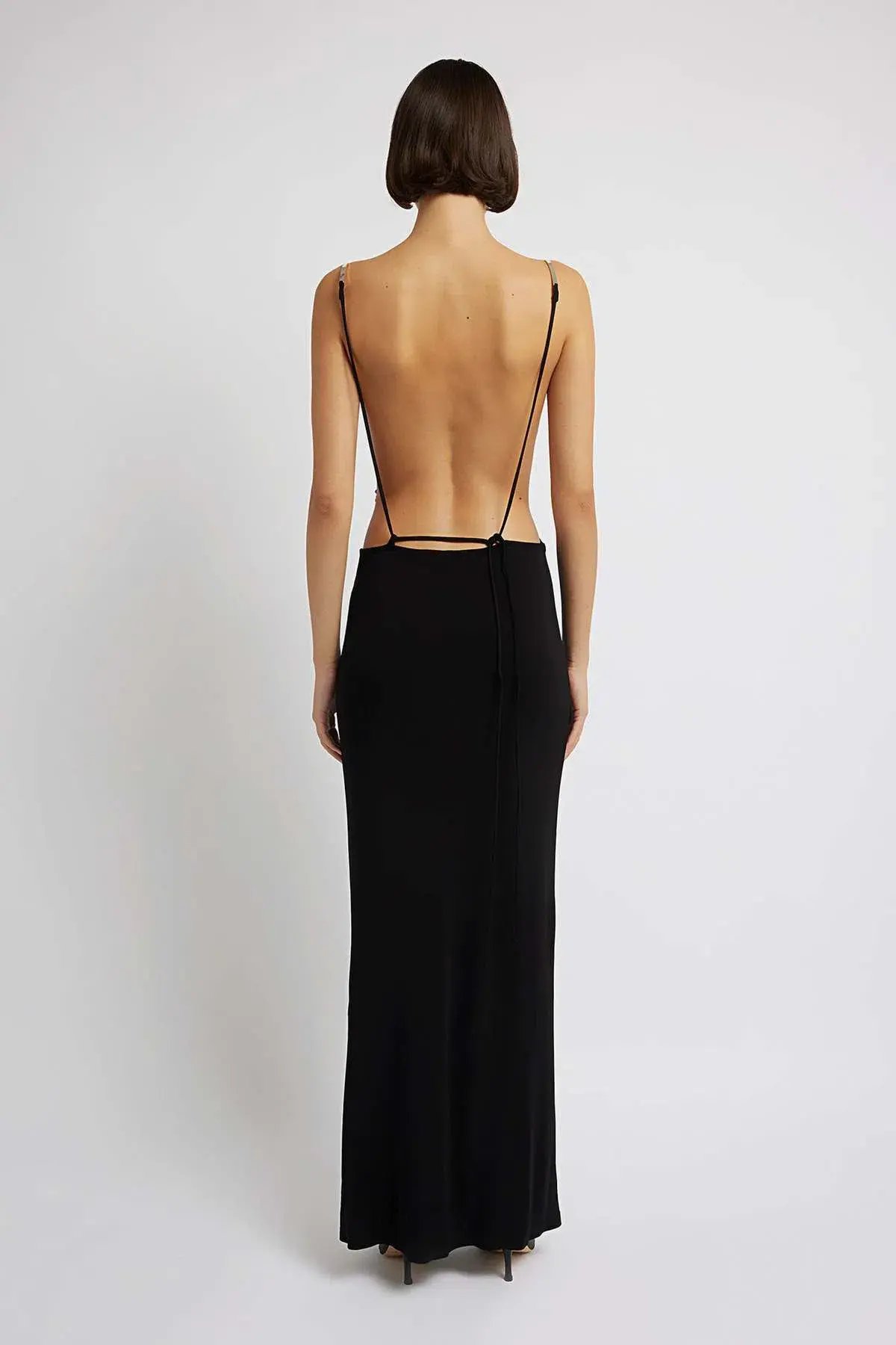 Christopher Esber Sculpted Strap Negative Space Cami Dress Black Size 14 AU photo 3