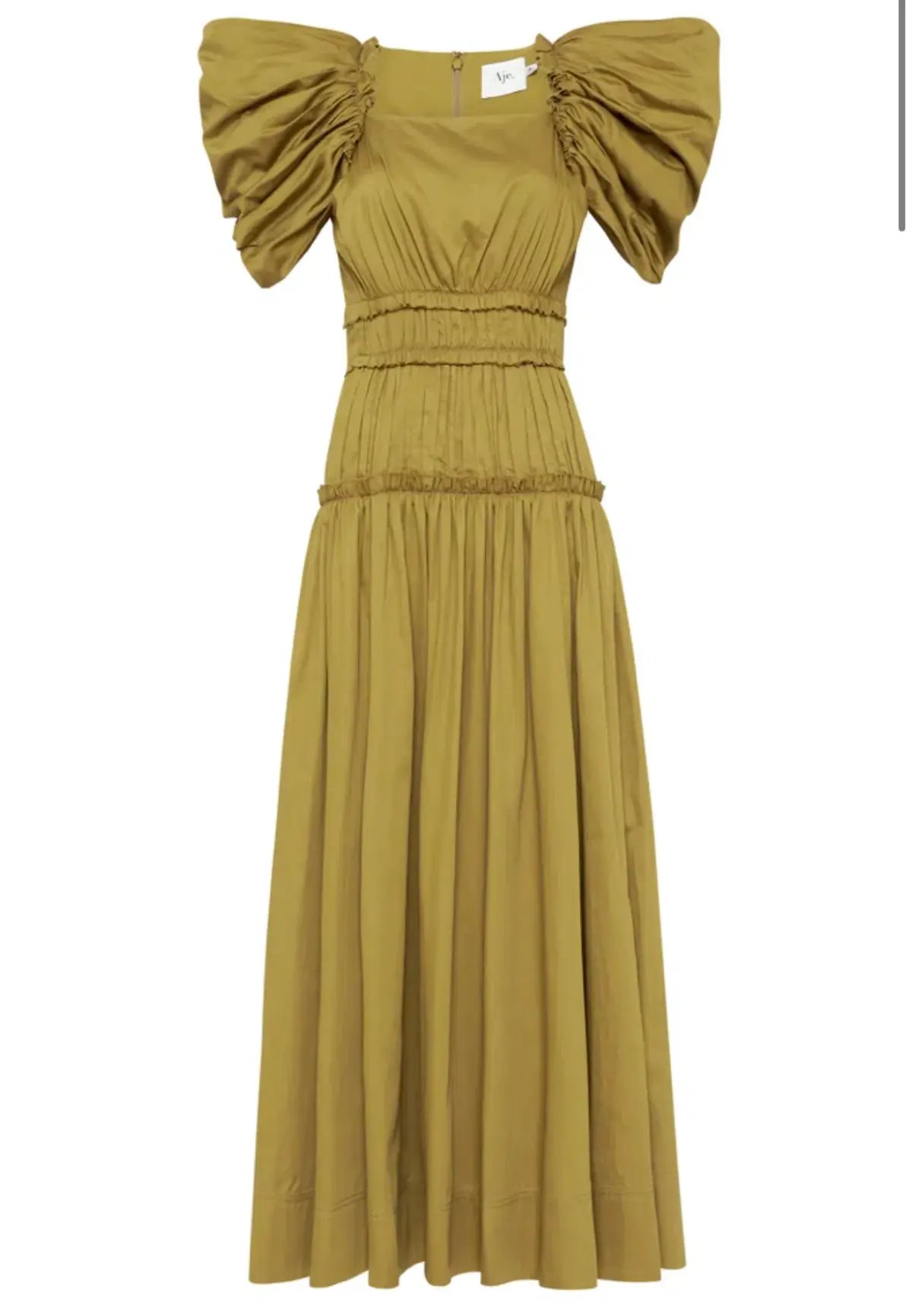 Aje Frequency Butterfly Sleeve Midi Dress Green Size 6 photo 5