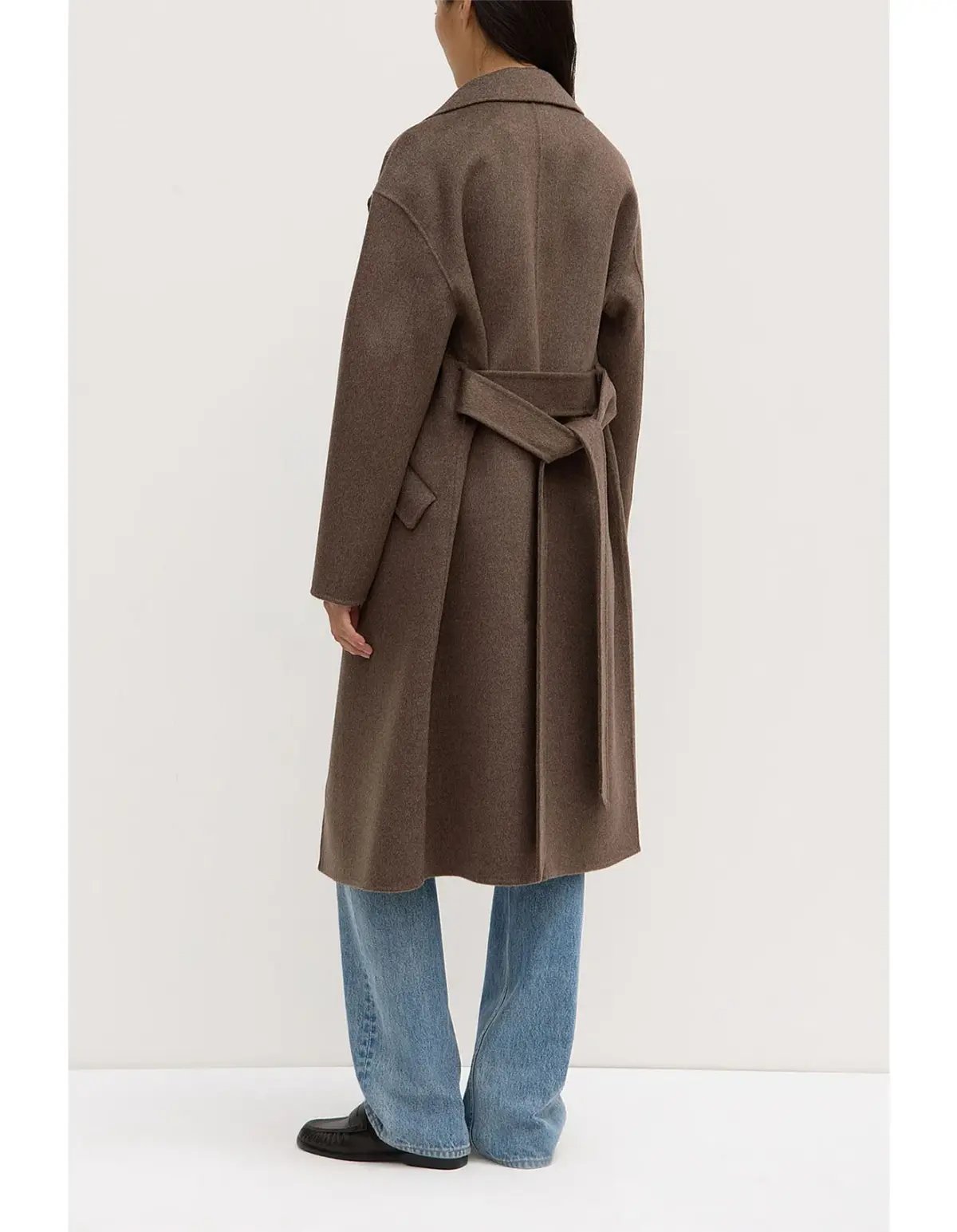 Assembly Label Sadie Single Breasted Wool Coat in Cocoa Marle Size photo 3