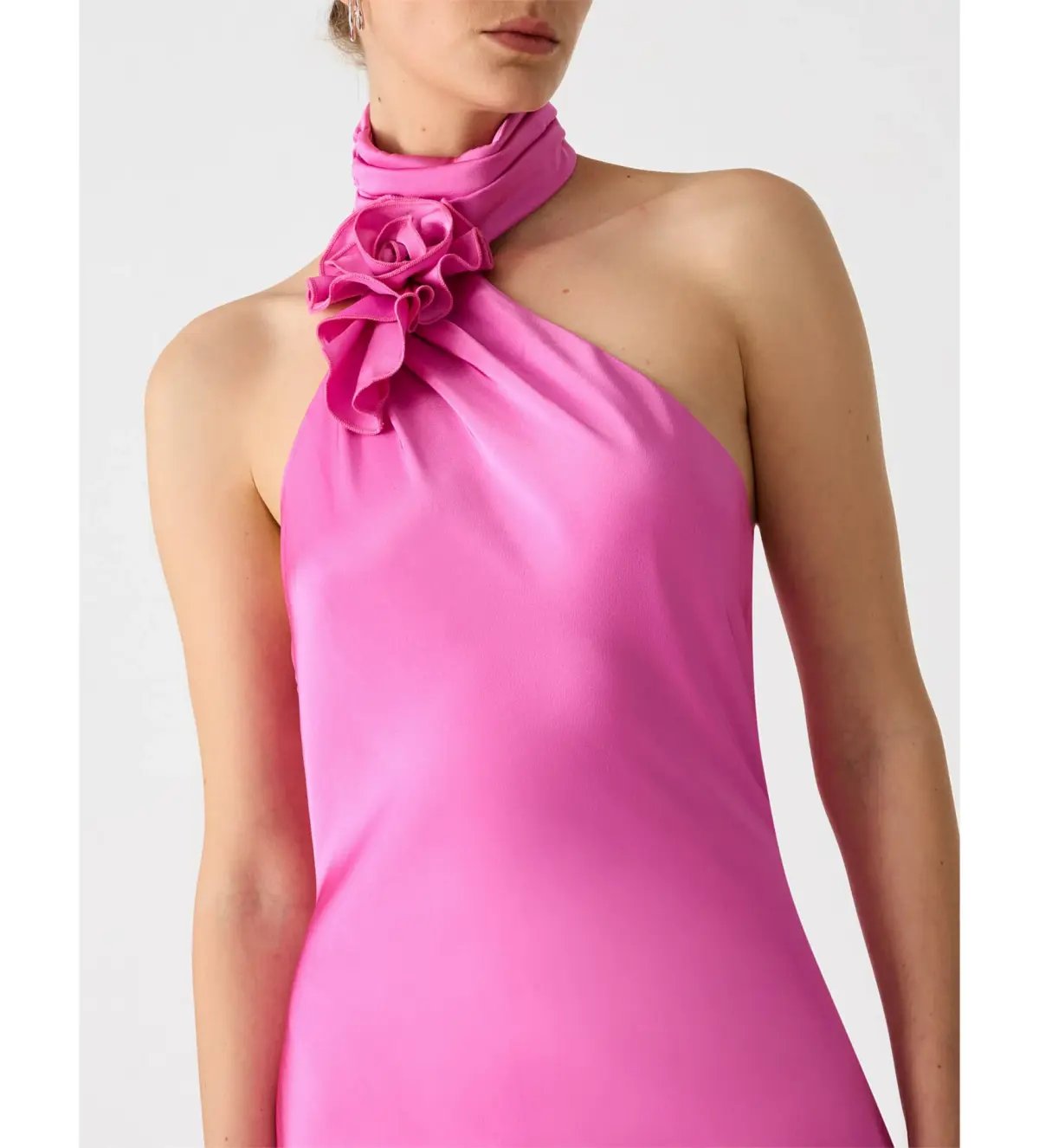 Misha Teresa Rosette Detail Satin Gown Purple Rose Size 6/XS photo 2