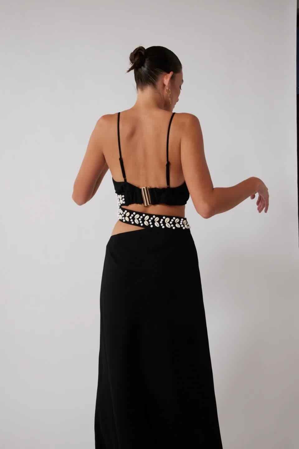 THE WOLF GANG LA PLAYA MAXI DRESS - NOIR photo 4
