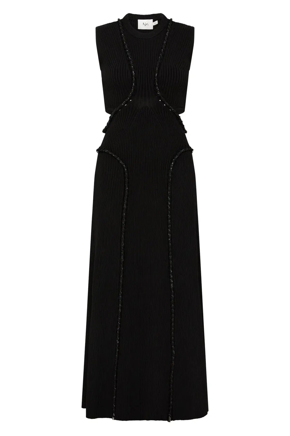 Aje Arp Cut Out Knit Midi Dress Black Size XS/Au 6 photo 5