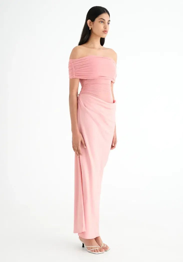 BENNI Nico Off Shoulder Maxi Dress Pink Size 6 photo 2
