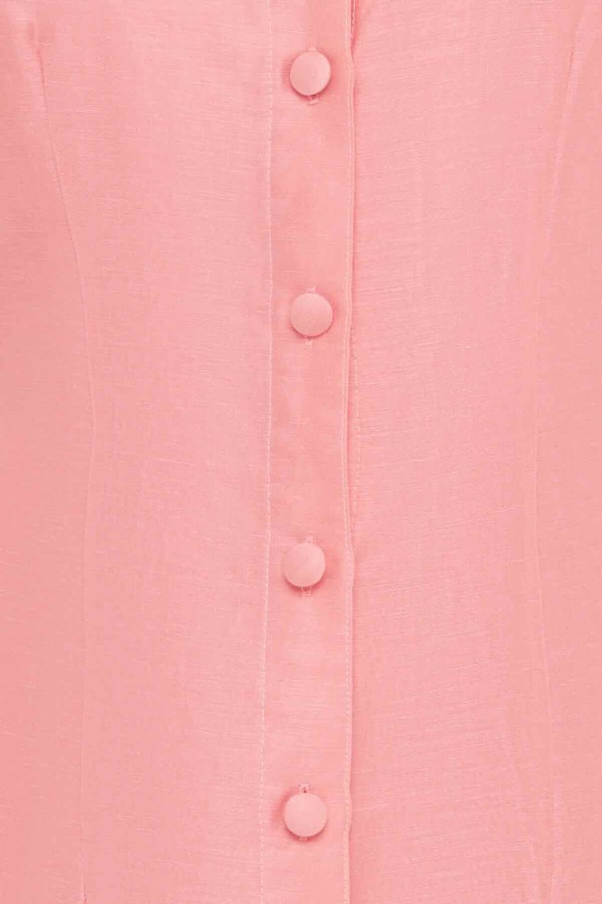 Leo Lin Lana Structured Shoulder Mini Dress - Strawberry Pink photo 2