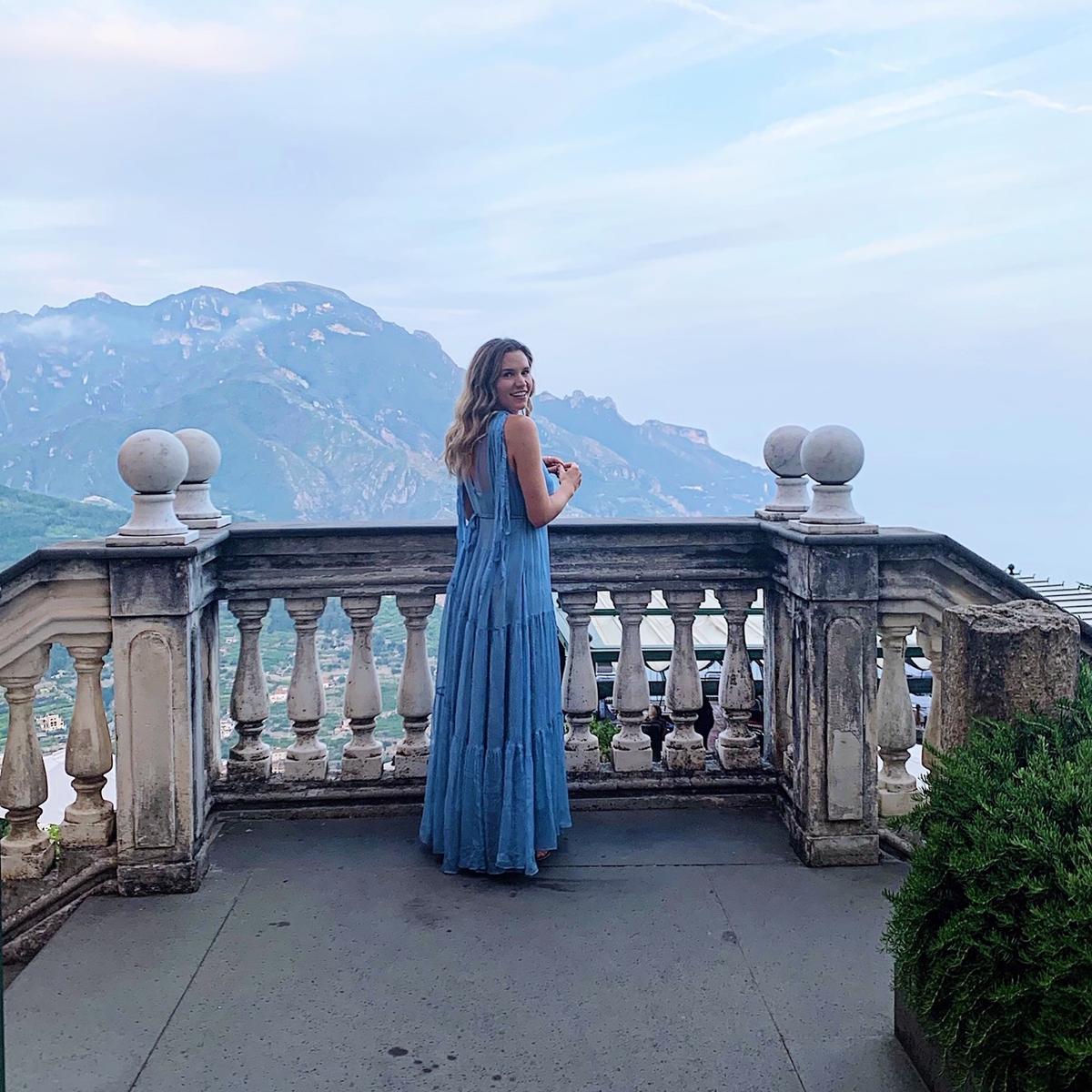 Lee Mathews Petra Tiered Dress - Blue photo 4