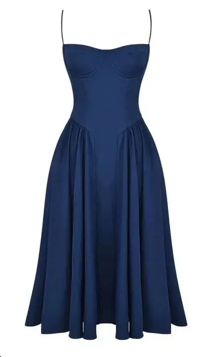 House of CB Samaria Corset Sundress in French Navy Size 6/XS photo 3