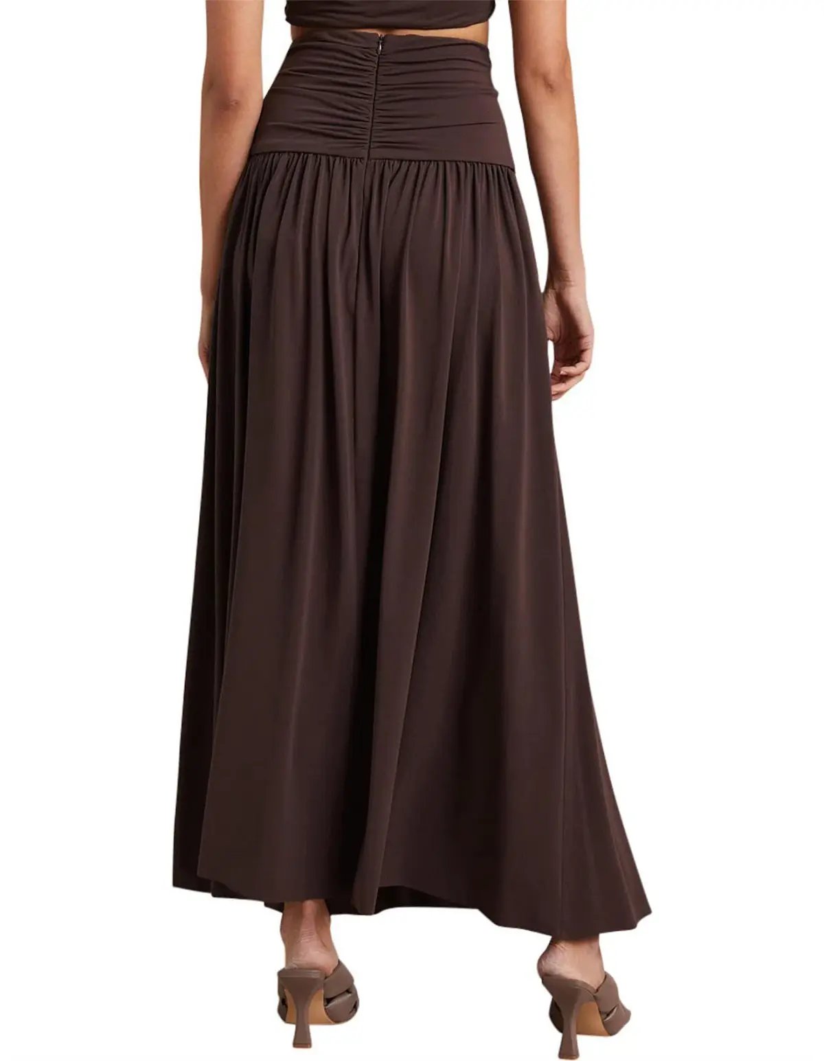 Bec & Bridge Joelene V Crop Top and Maxi Skirt Set Cognac Brown Size 8 photo 3