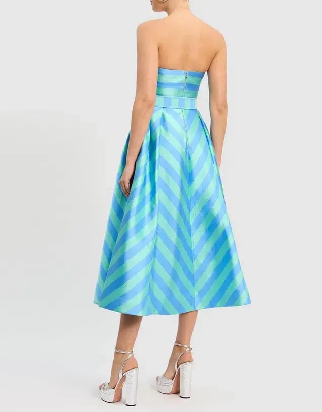 Rebecca Vallance Seychelles Midi Dress Blue Size AU 10 photo 5