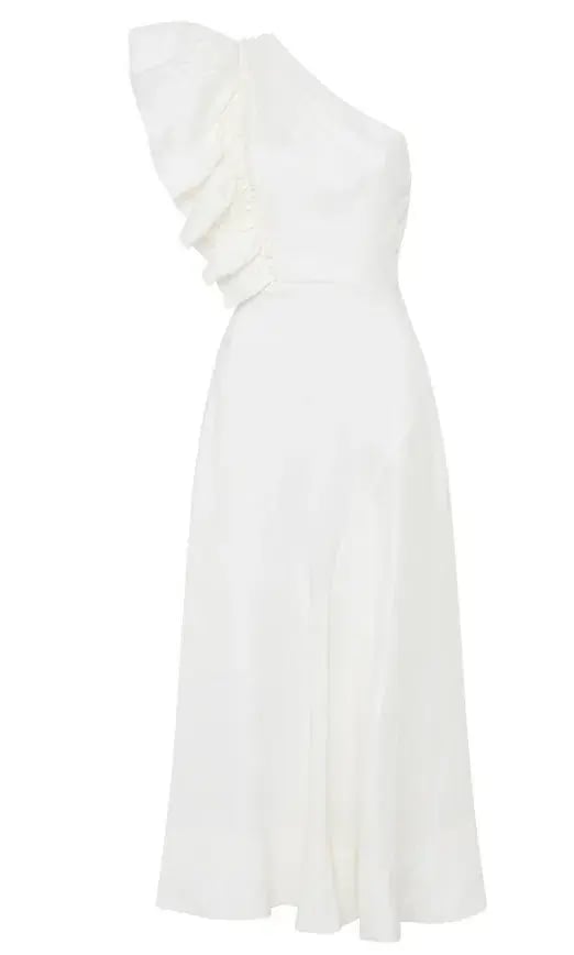 Aje Bonjour Asymmetric Midi Dress White Size 8 photo 4