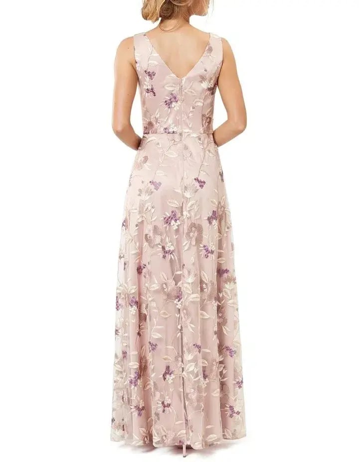 Review Bella Floral Maxi Dress Blush Size 8 photo 4