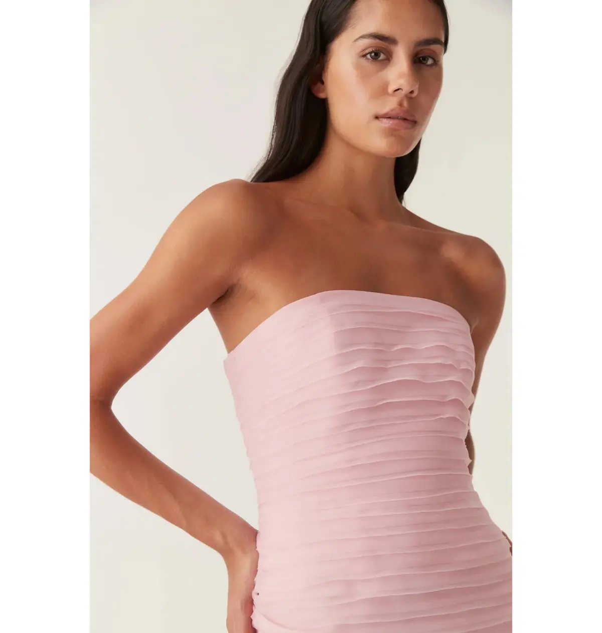 Aje Soundscape Maxi Dress Chalk Pink Size AU 6 photo 2