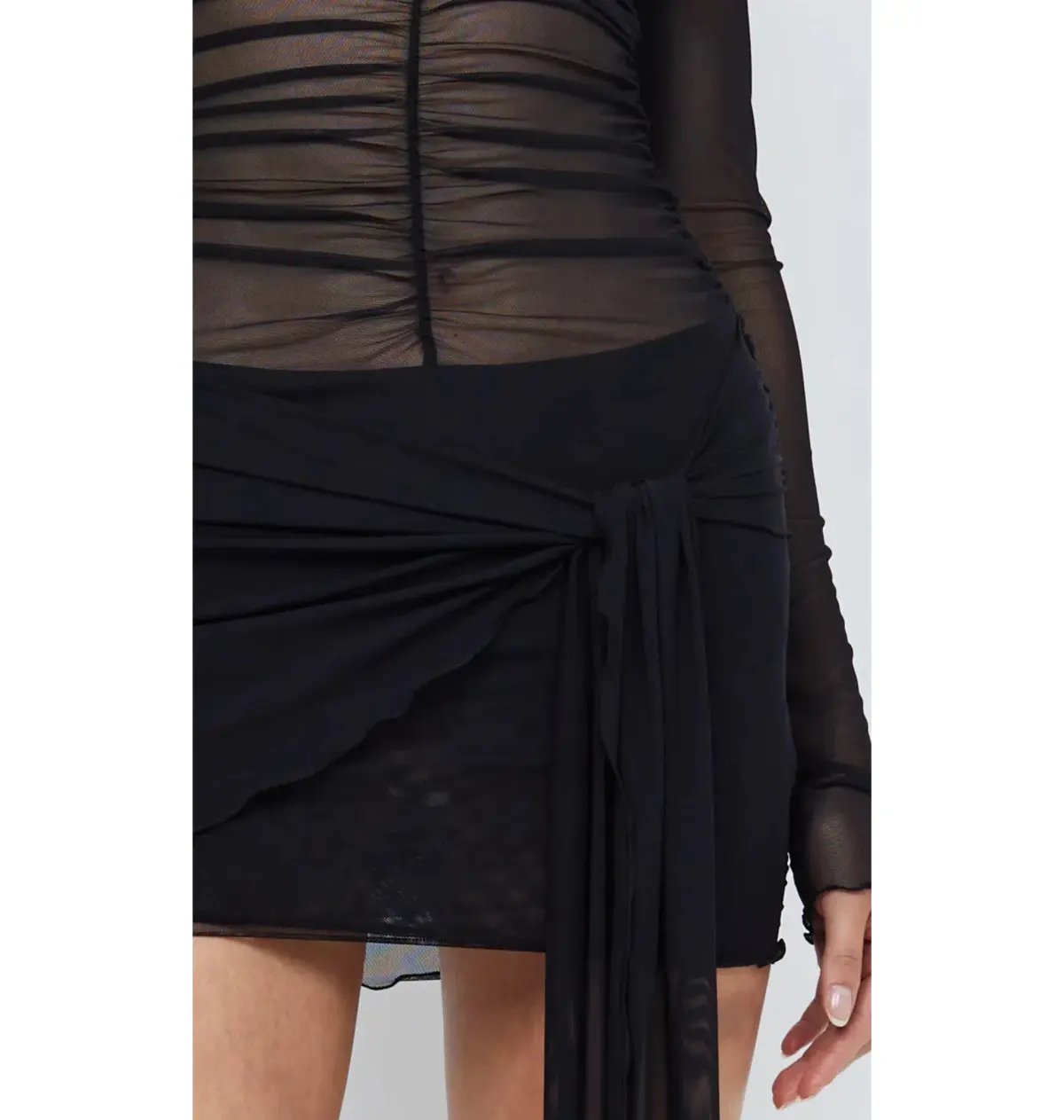 Bec & Bridge Marina Semi-Sheer Stretch Mini Dress Black Size AU 6 photo 3