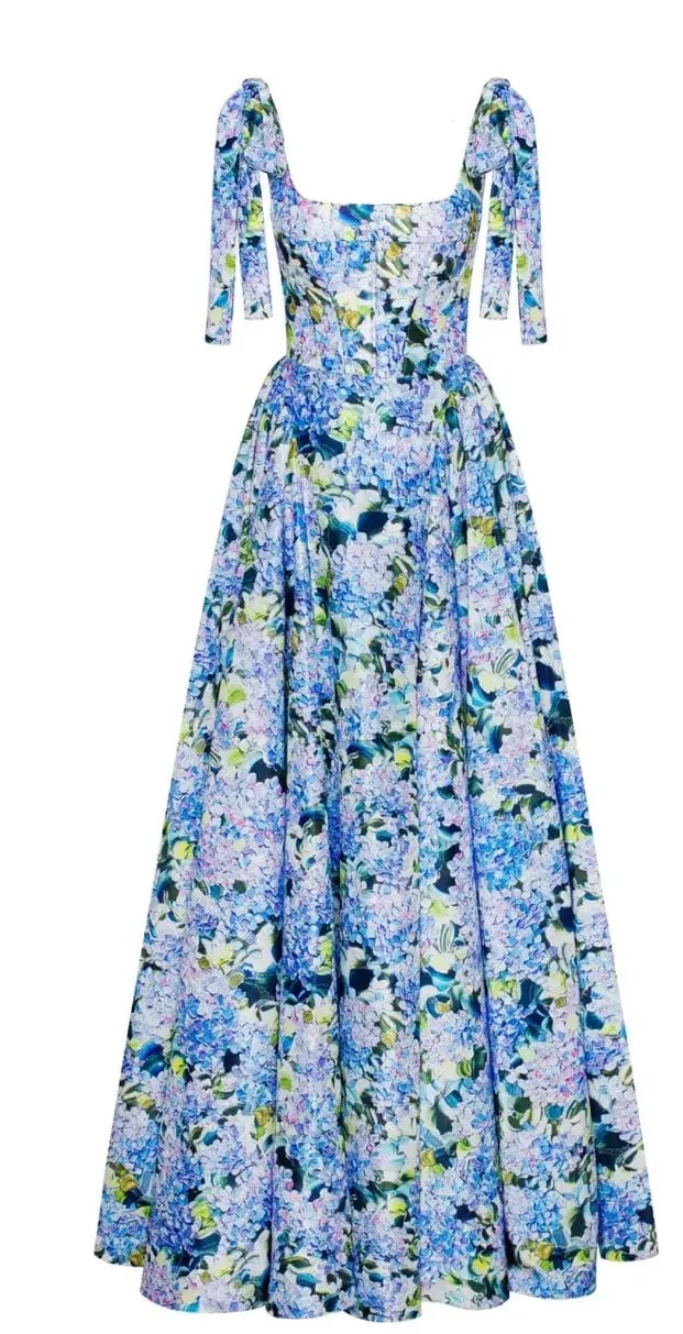 Milla Blue Hydrangea Strapped Maxi Dress size 10/M photo 2