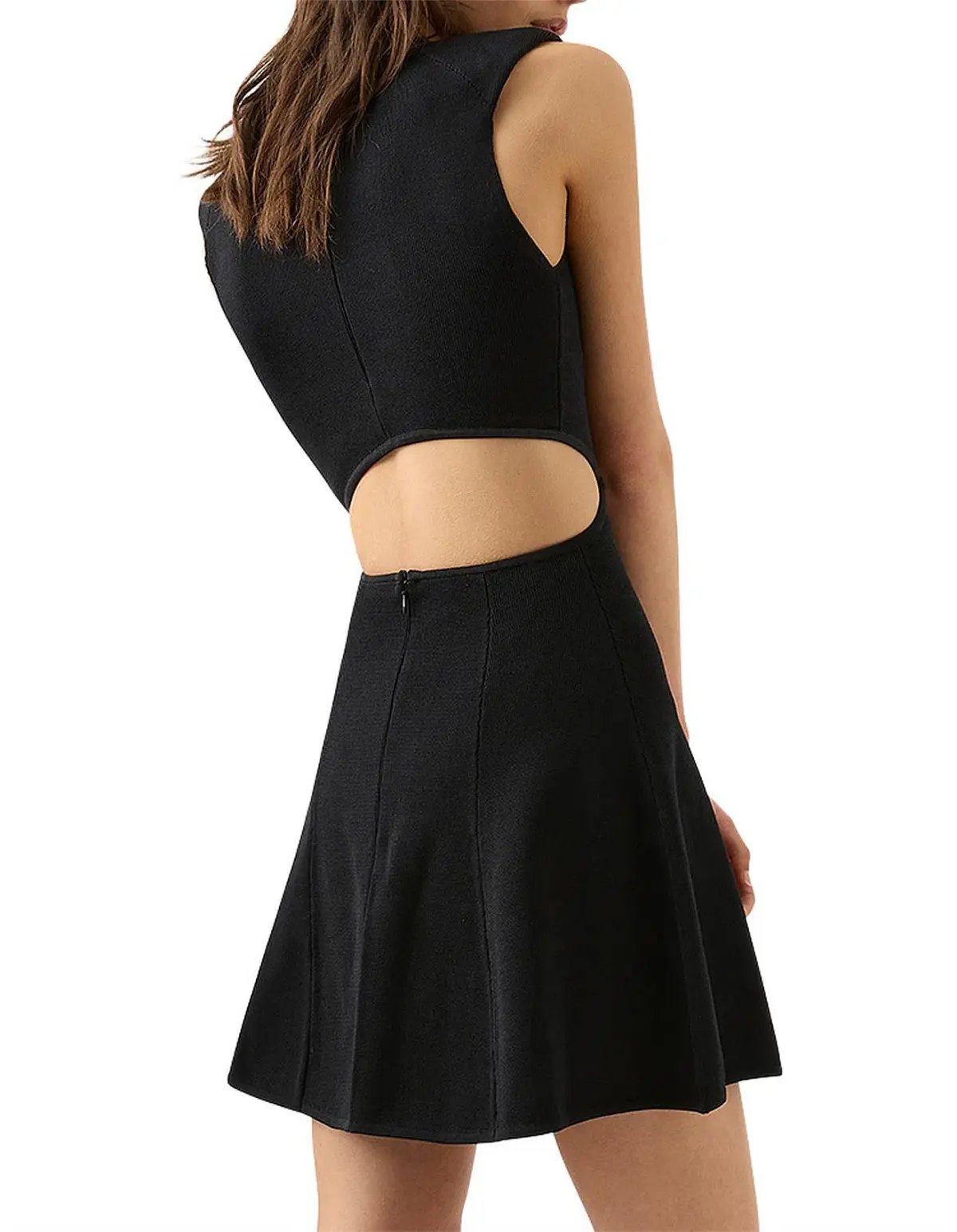 Aje Lena Cut Out Knit Mini Dress Black Size 10 photo 4