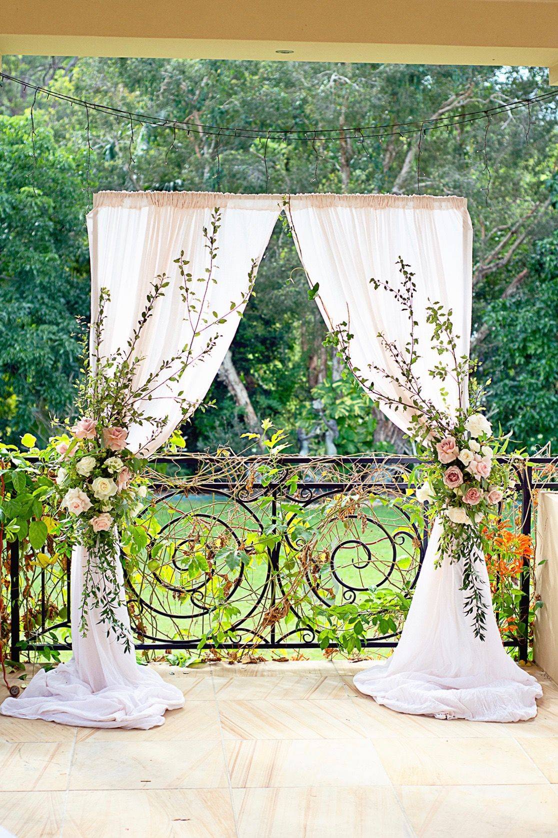 Blush Pink Draped Arbour photo 2