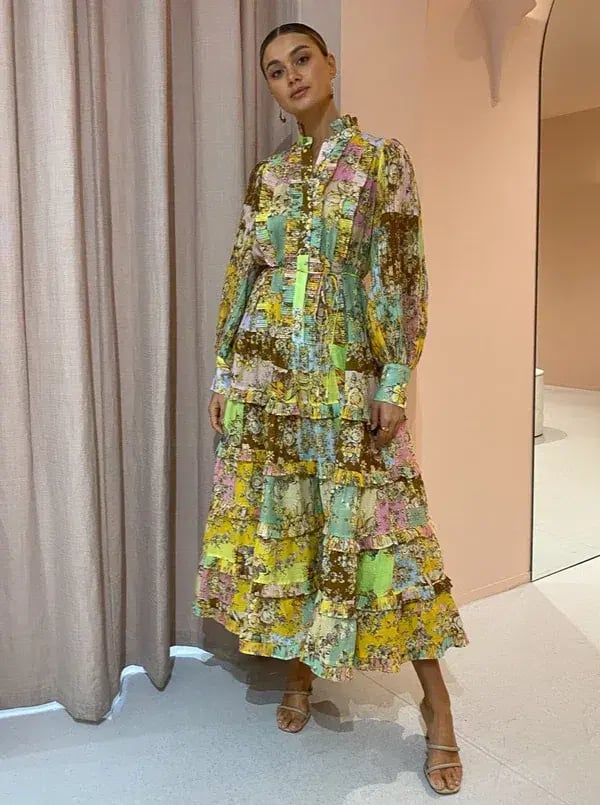 Alemais Matilde Pleat Shirt Dress Print (Size 12) photo 2