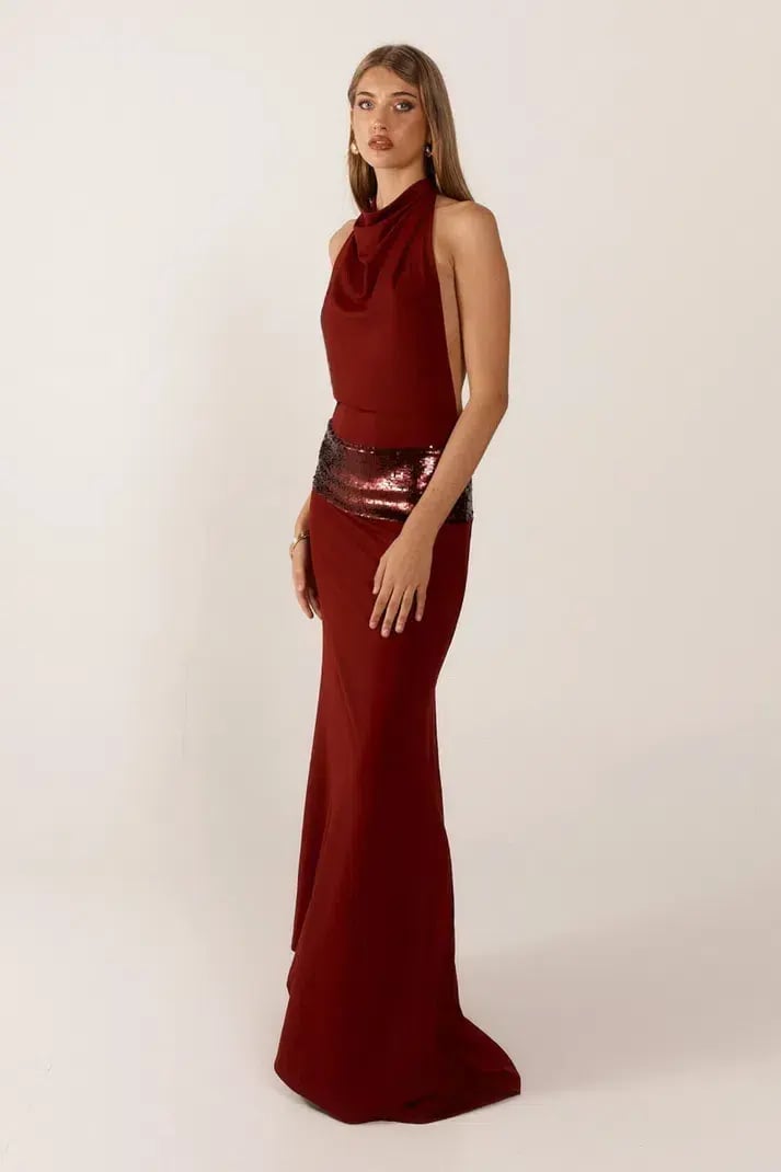 Ance Gria Wine Adele Gown Size AU 6 photo 2
