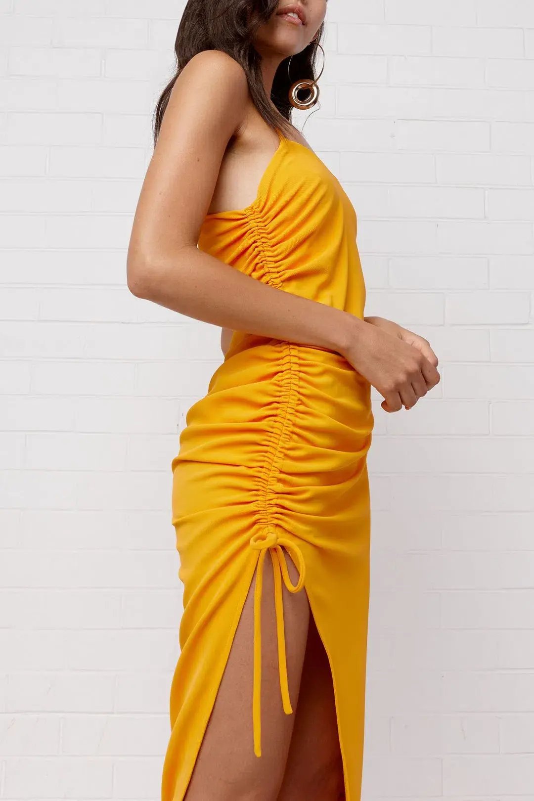 By Johnny Calypso Slice Slip Dress Orange Size 8 photo 3