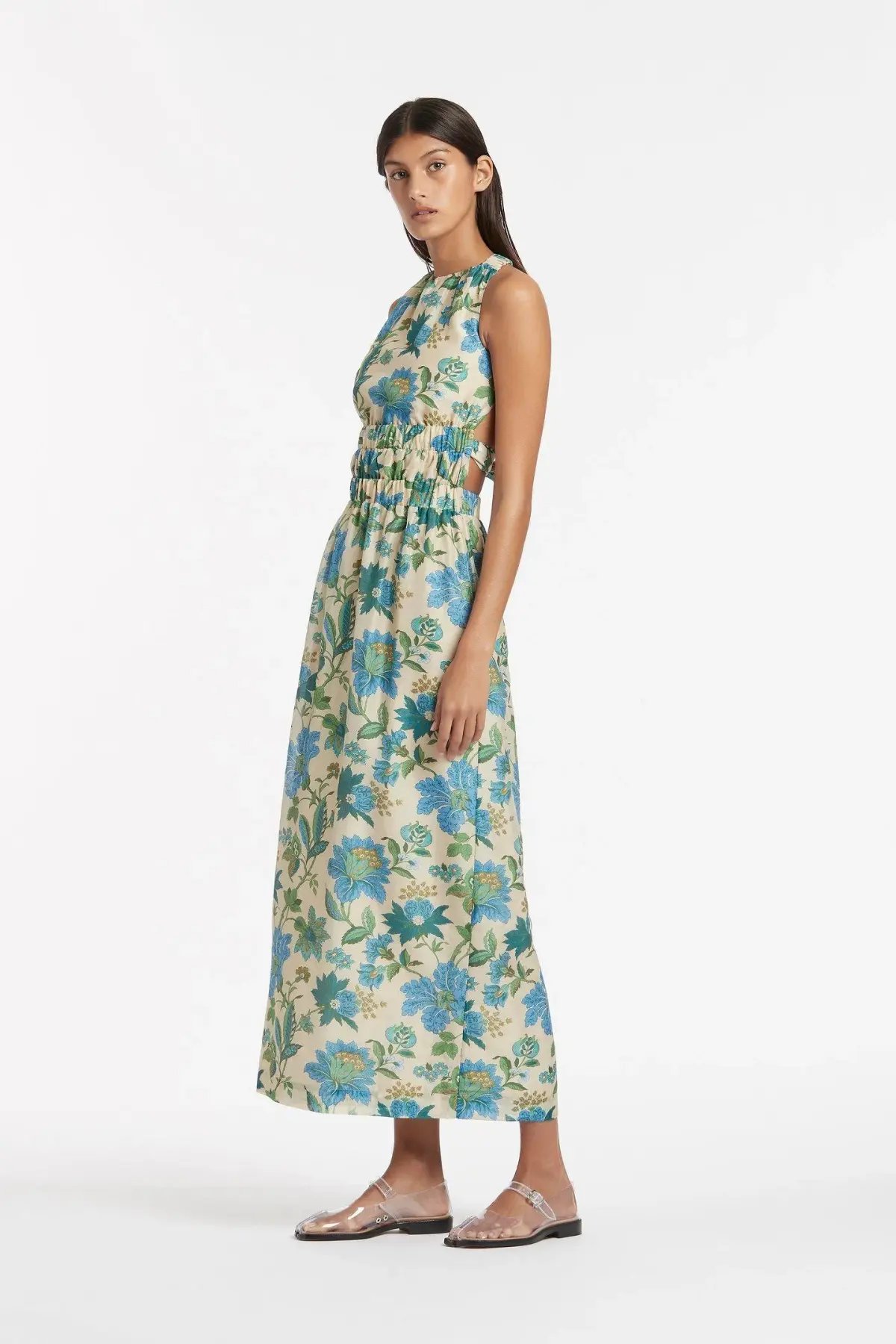 Sir The Label Celia Cross Back Gown Marguerite Floral Print Size 8 photo 2
