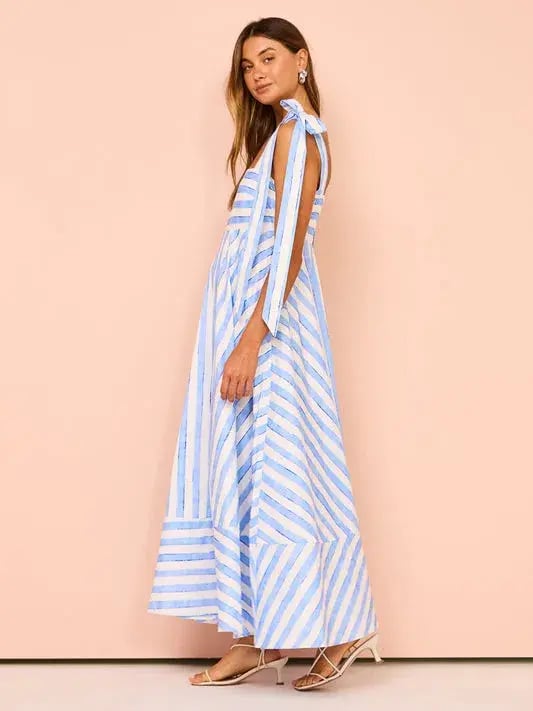 Aston Studio Pippa Dress in Lapis Stripe Size 10 photo 2