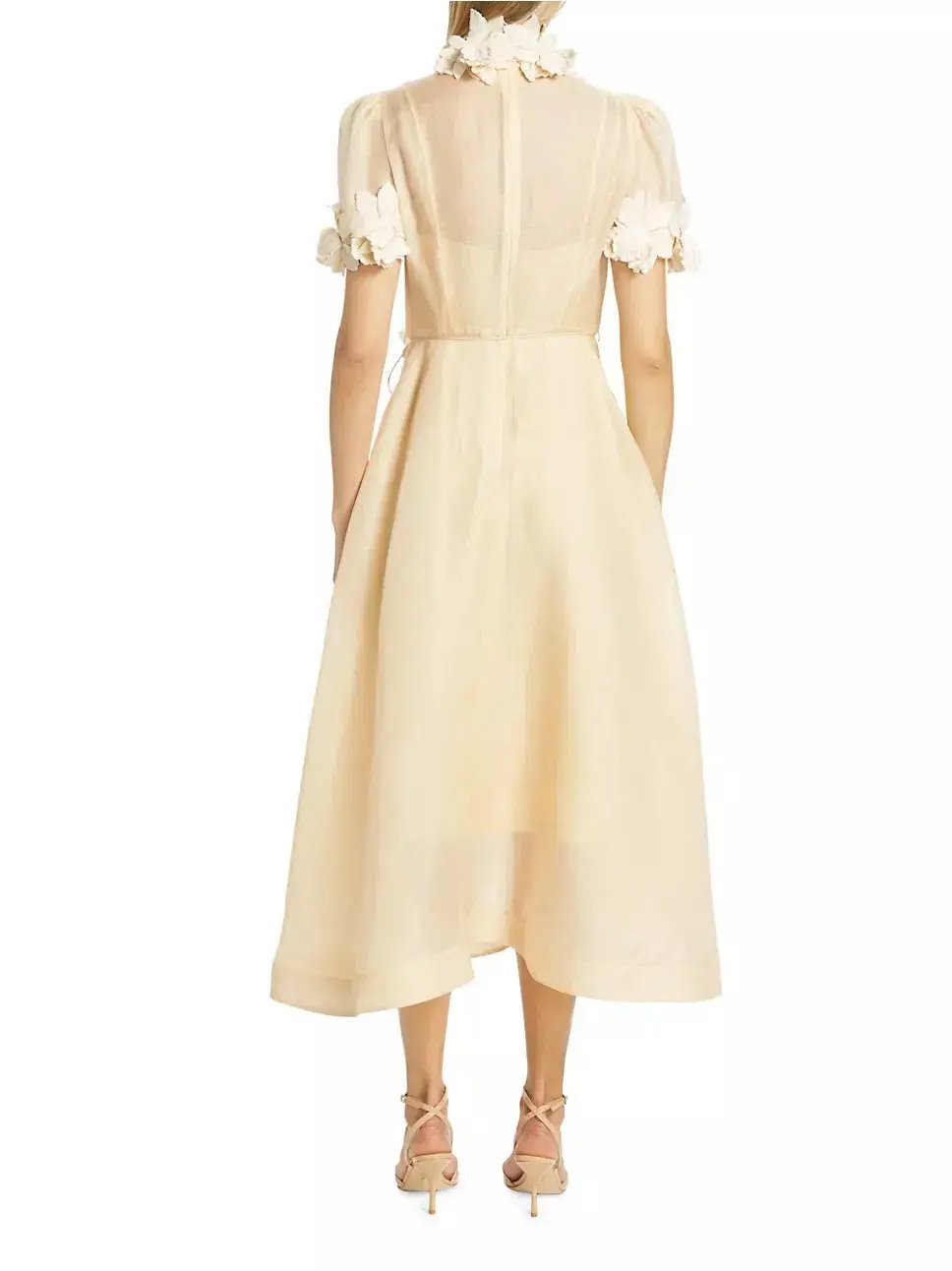 Zimmermann Luminosity Liftoff Flower Midi Dress Cream Size 0P / AU 6 photo 3
