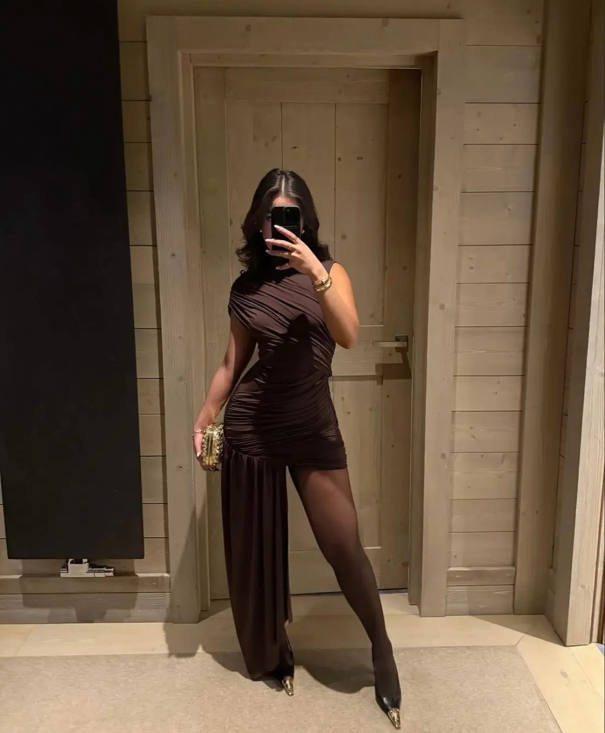 De La Vali ‘Ravenna’ Mini Dress Brown Size 6 photo 3
