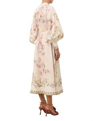 Zimmernmann Hypnotic Buttoned Midi Dress Cream Peony photo 2