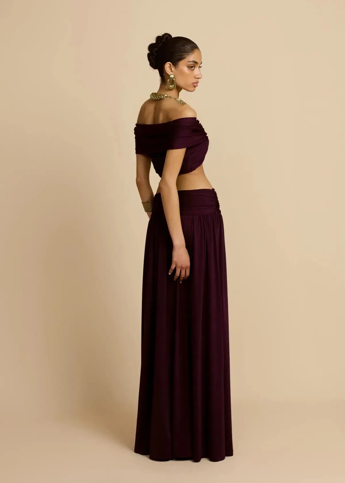 Arcina Ori Alessia Top And Skirt Set In Plum Size 8/ S photo 8