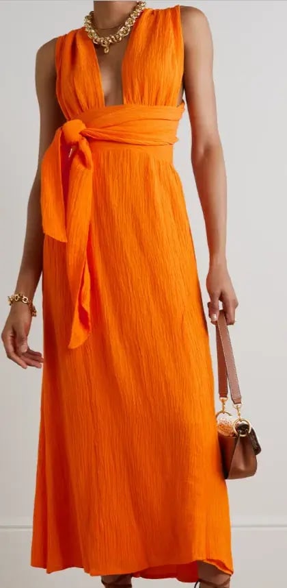 Faithfull The Brand Tropiques Maxi Dress Orange Size 8 / S photo 3