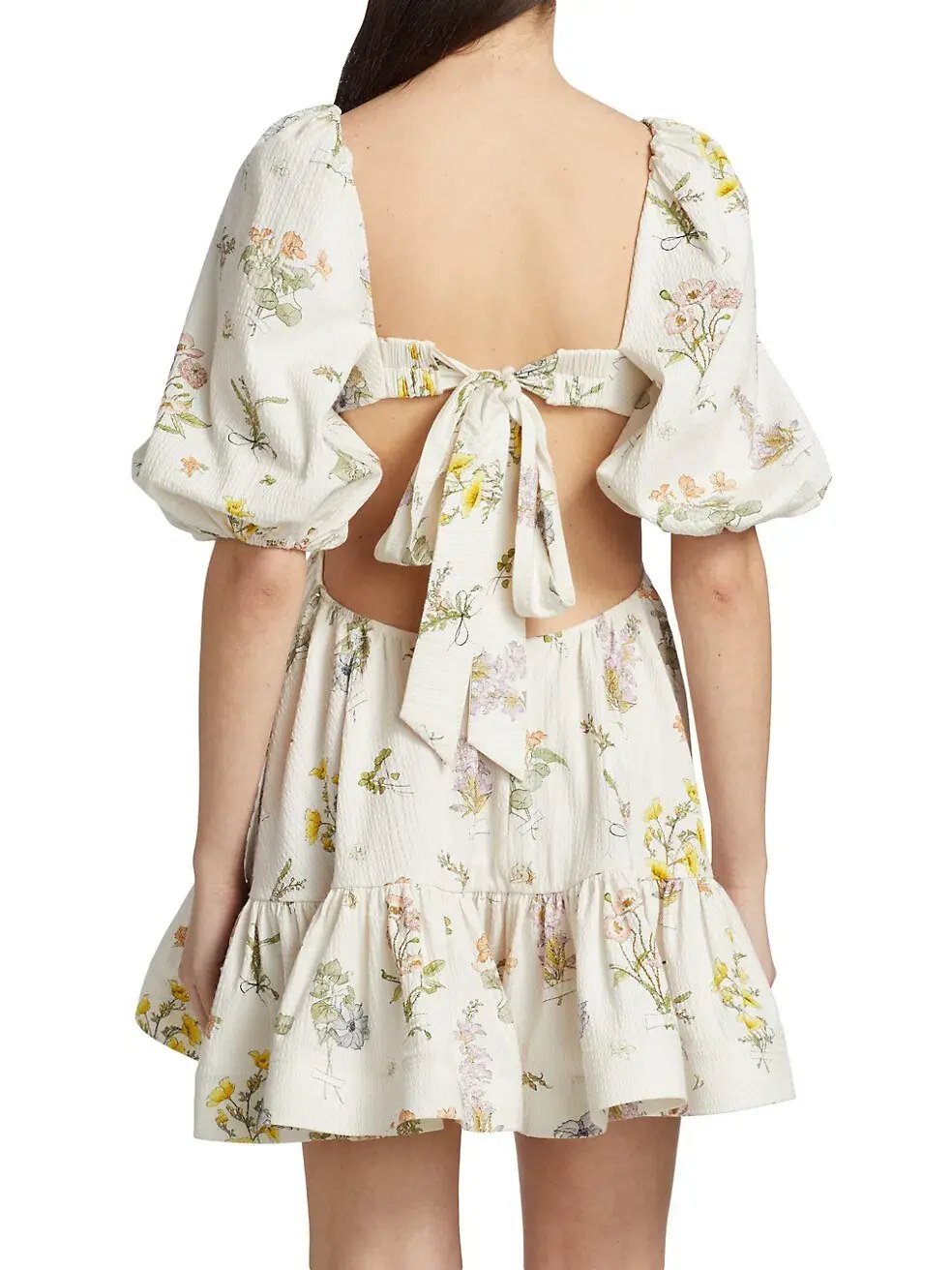 Zimmermann Jeannie Puff Sleeve Mini Dress Floral Size 1 / Au 10 photo 4