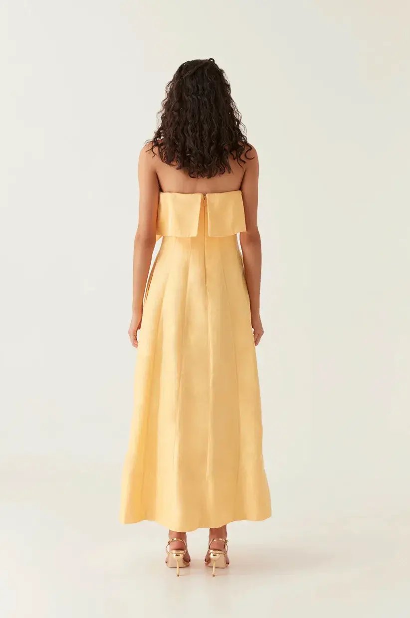 Aje Shallows Strapless Midi Gown in Marigold Yellow Size 10 photo 2