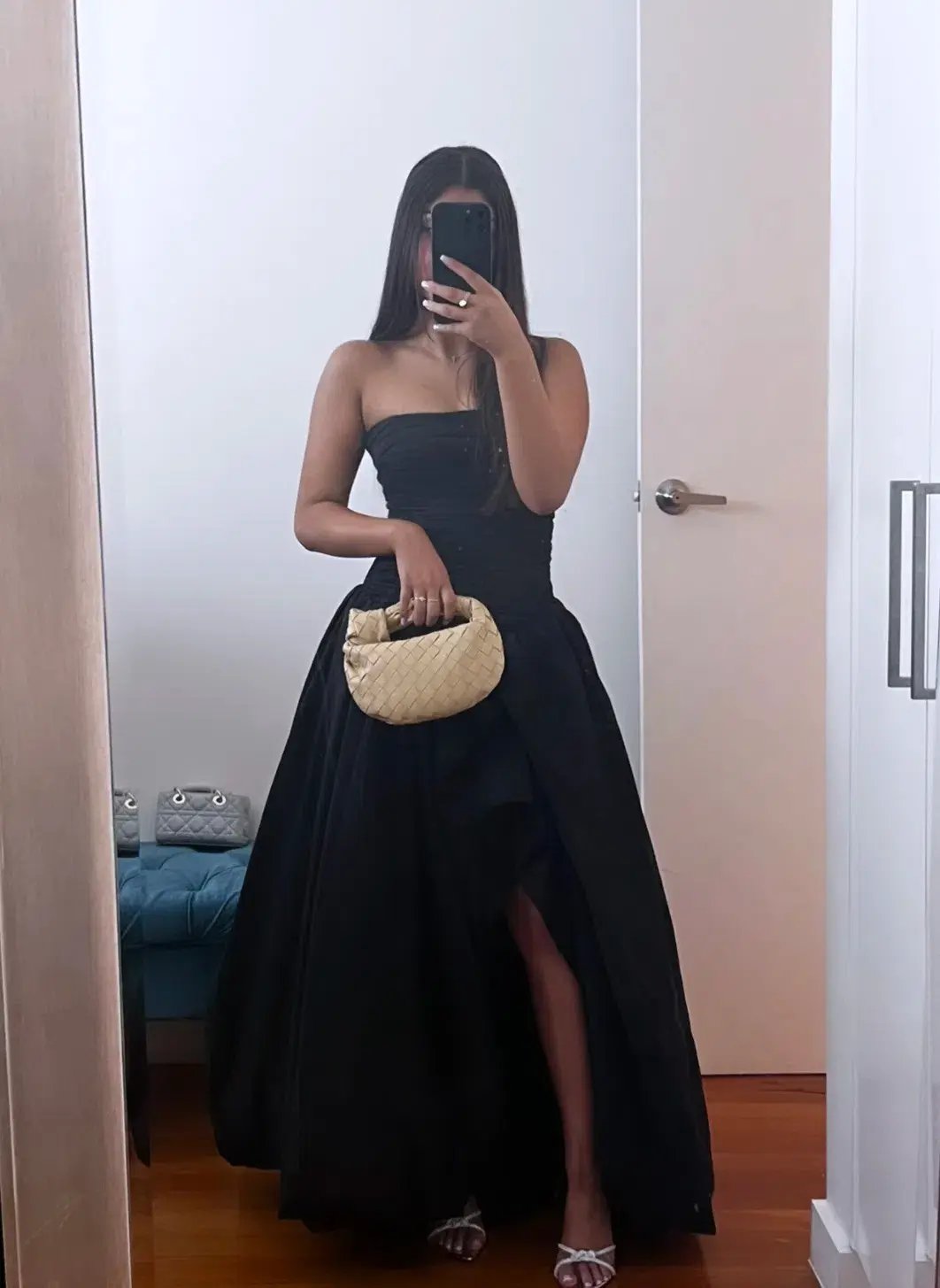 Aje Violette Bubble Hem Maxi Dress Black Size 6 photo 3