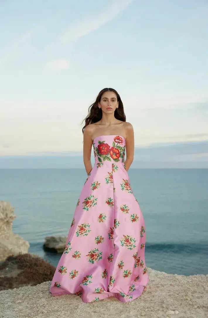 Aston Studio Audrey Dress in Salmon Bouquet Size 8 photo 4