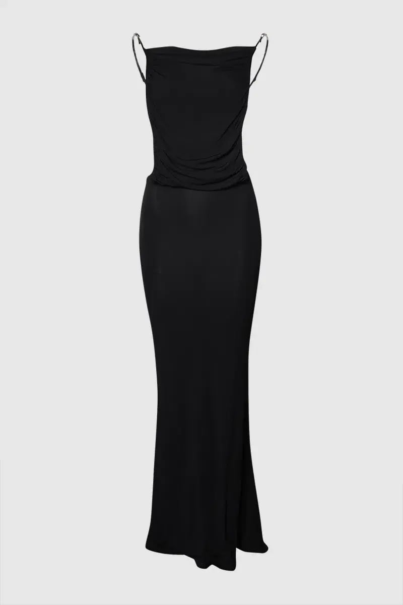 Christopher Esber Sculptured Strapped Ruched Dress Black Size 14 AU photo 3