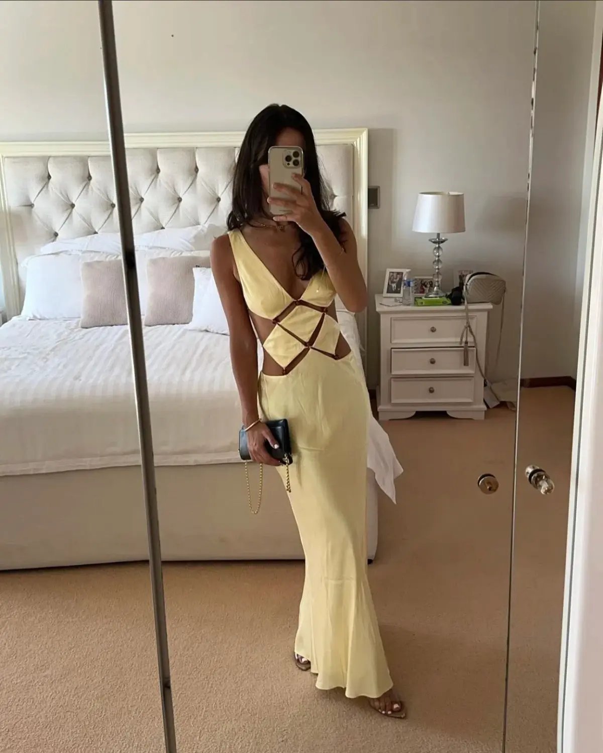 Bec & Bridge Agathe Diamond Dress Butter Yellow Size 8 photo 3