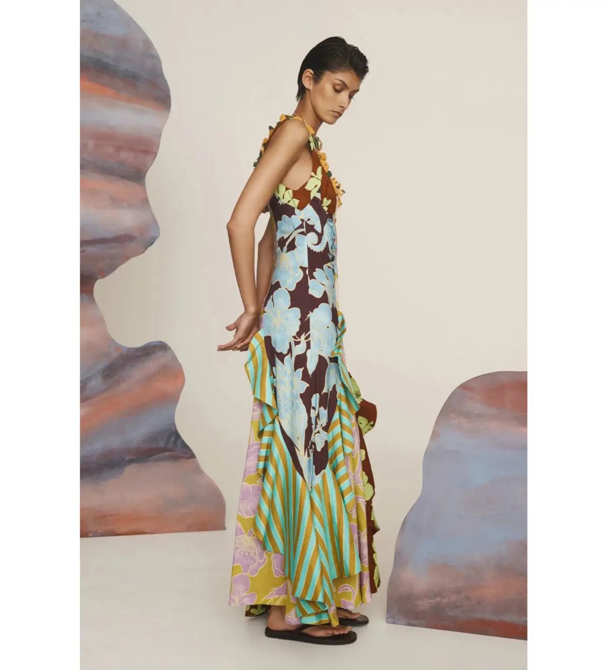 Alemais Poppy Spliced Midi Floral Dress Size 10 photo 2