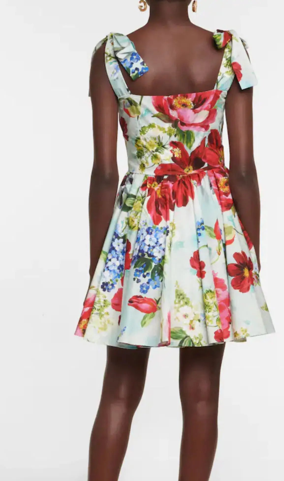 Dolce & Gabbana Cotton Poplin Mini Dress Floral Size 12 photo 3