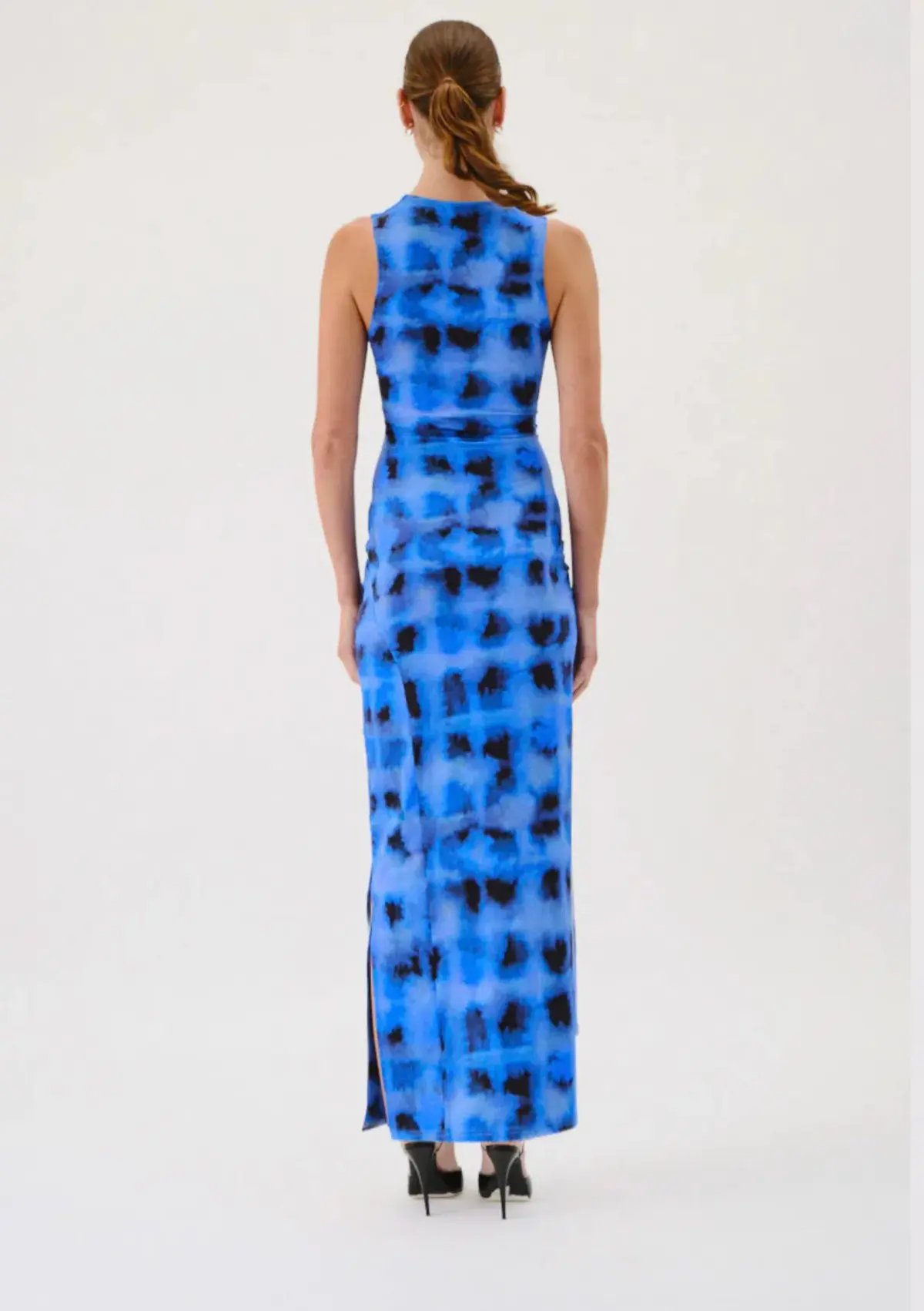 Suboo Sleeveless Reversible Twist Front Maxi Dress Blue Size 8 photo 4