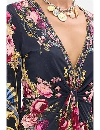 Camilla Long V Neck Twist Front Jersey Dress Size 14/L photo 5