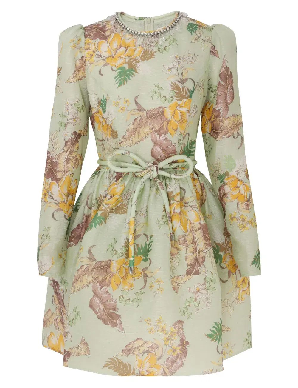 Zimmermann Matchmaker Tulip Mini Dress Mint Tropical Floral Size 0 / AU 8 photo 3