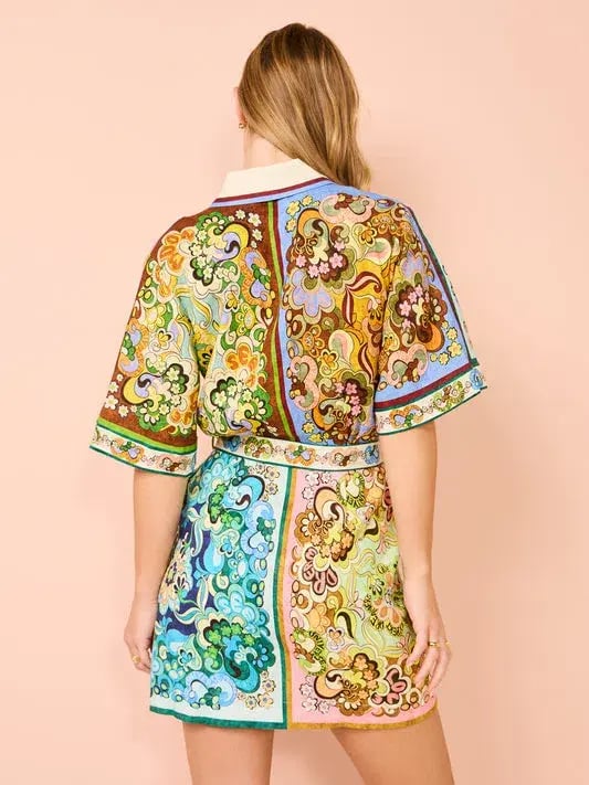 Alemais Evergreen Mini Dress Multi Size 8 photo 3