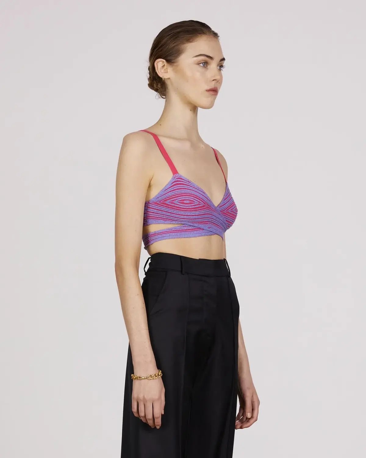 Anna Quan Viki Top Electric pink purple blue size 10 photo 2