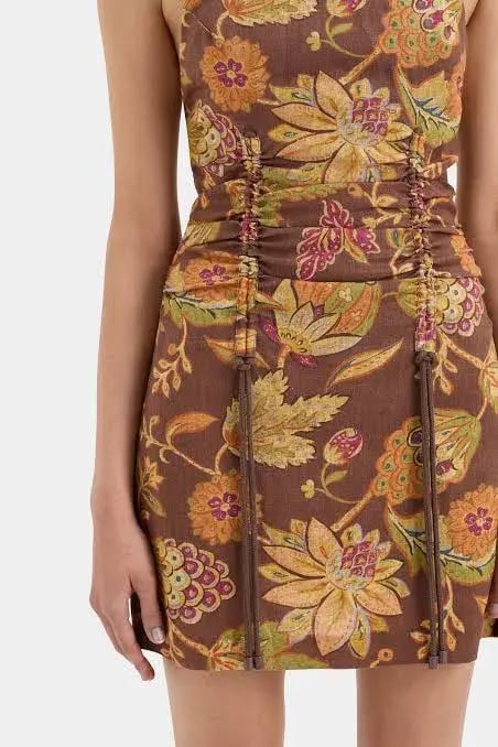 Sir the Label Josefina Corded Halter Mini Dress Print Size 1 / AU 8 photo 4