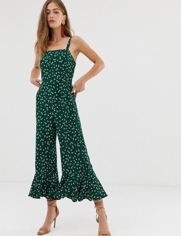 Faithfull the Brand Lea Jumpsuit Green Bettina Floral Print Size XS photo 5