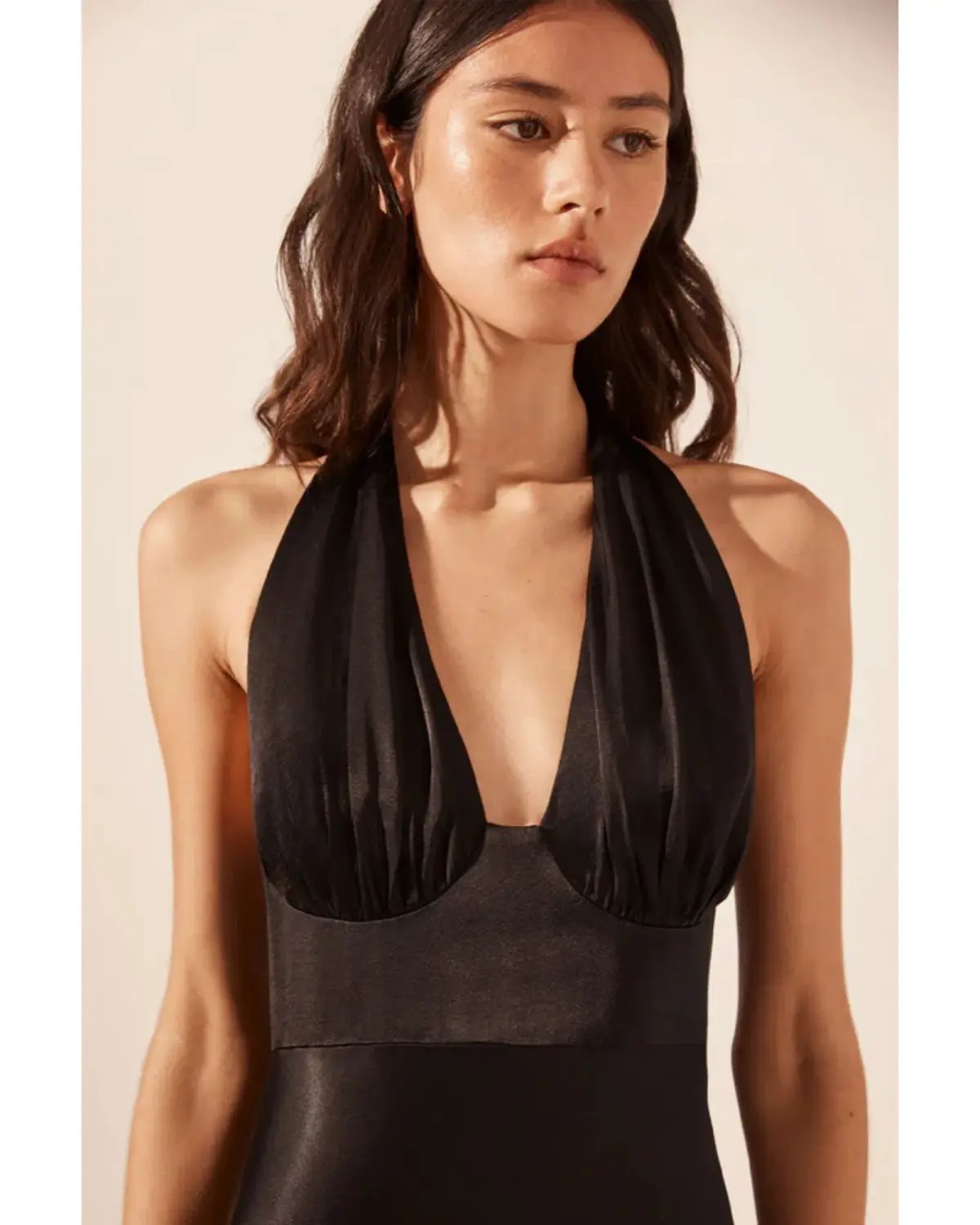 Shona Joy La Lune Halter Midi Dress Black Size AU 8 photo 2
