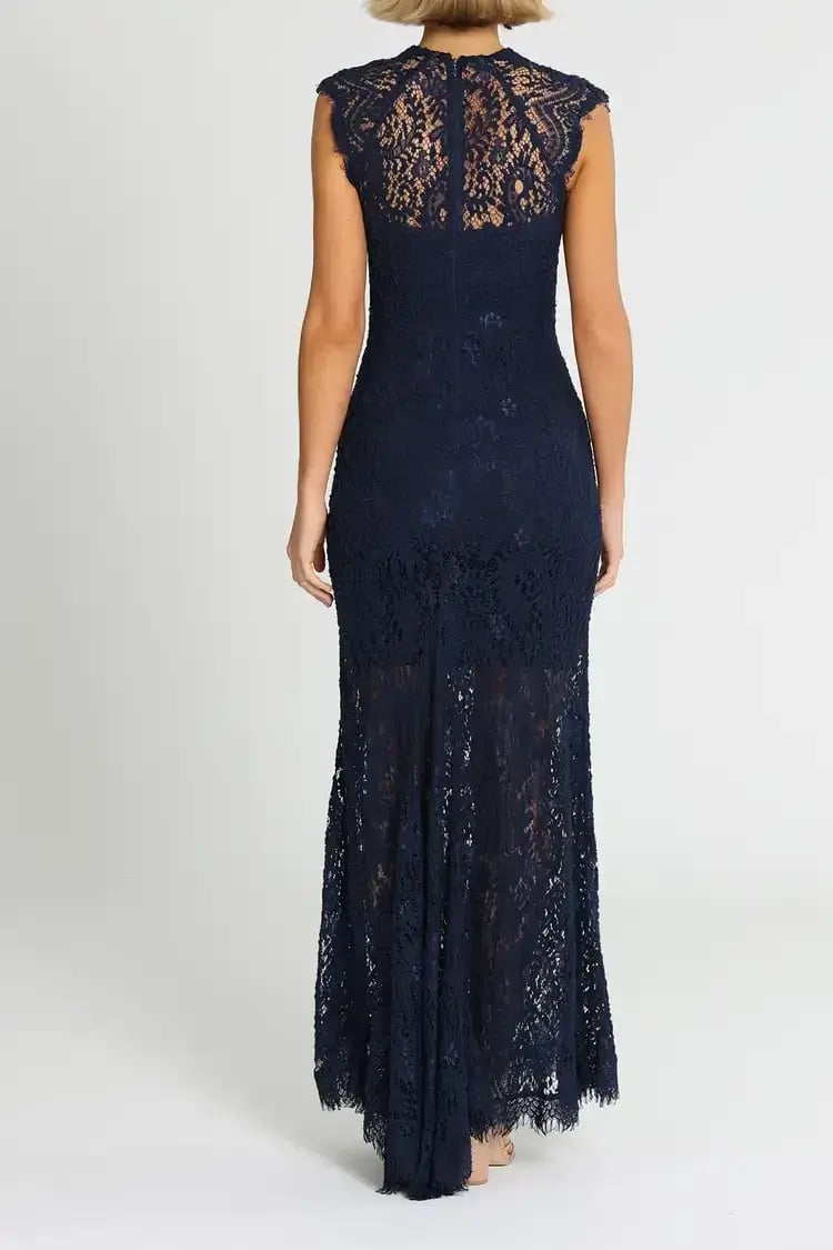 Elle Zeitoune Demi Gown in Navy Size 16 photo 4