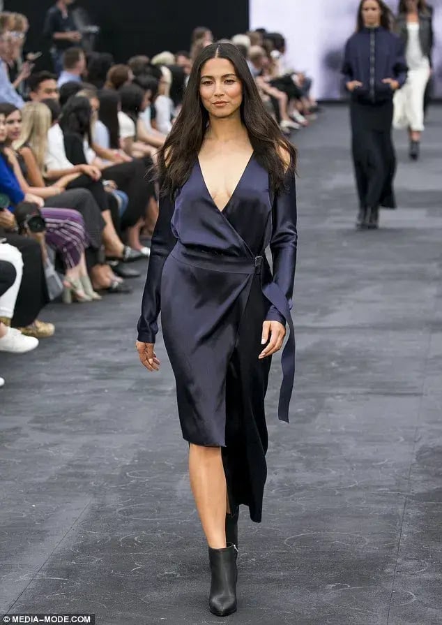 Dion Lee Silk Contour Tie Dress Navy Size 6 photo 5