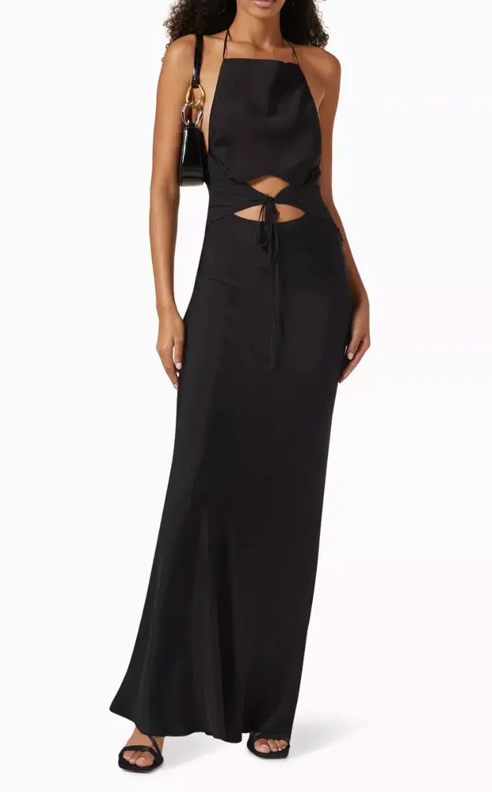 Bec & Bridge Naomi Tie Front Maxi Dress Black Size 8 photo 5